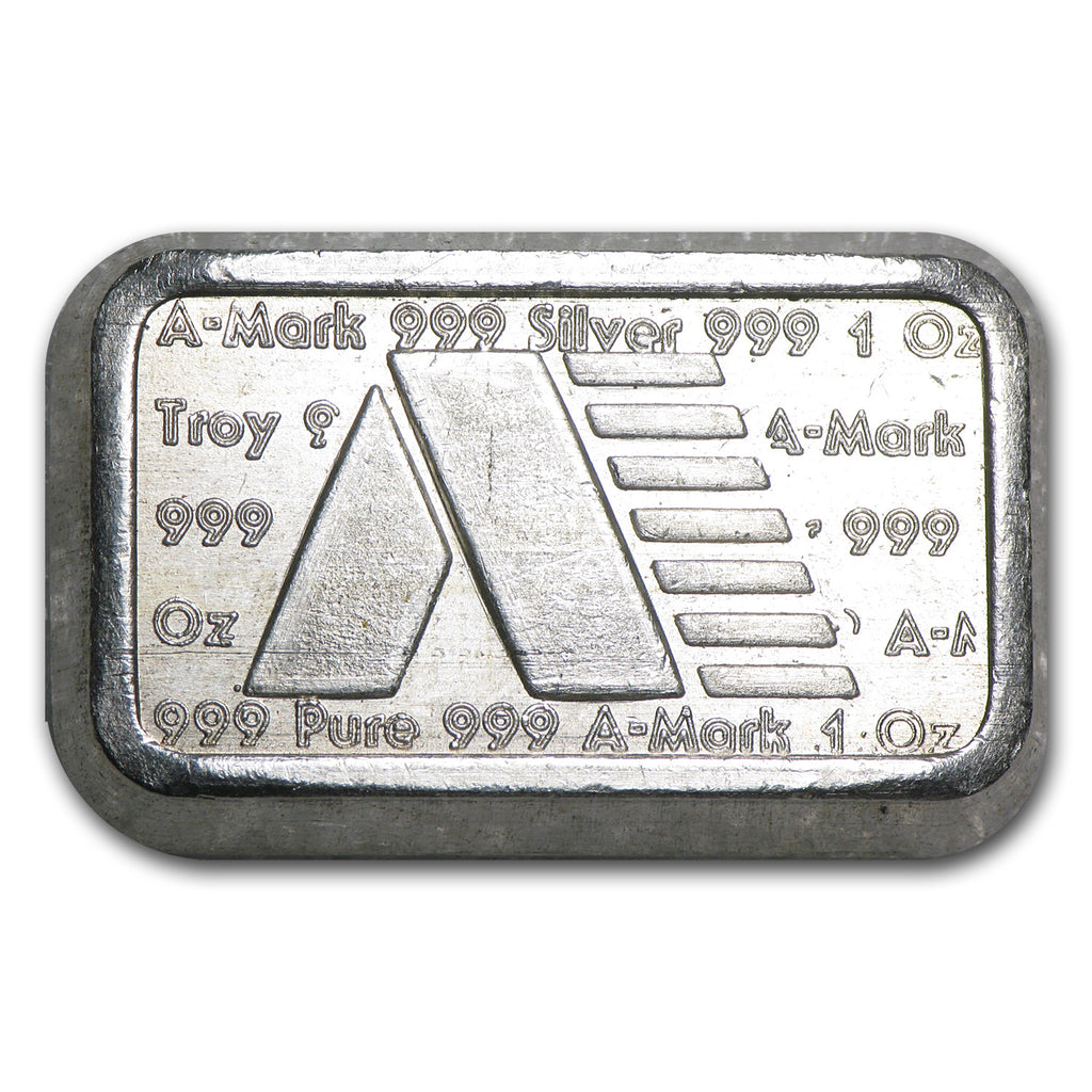 1 oz Silver Bar - A-Mark Brick (Type-2) Obverse