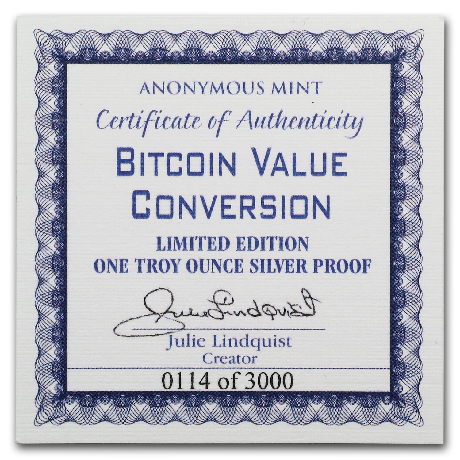 1 oz Silver Proof Round Bitcoin Value Conversion