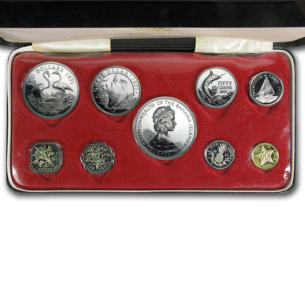 1971 Bahamas 9-Coin Proof Set Obverse