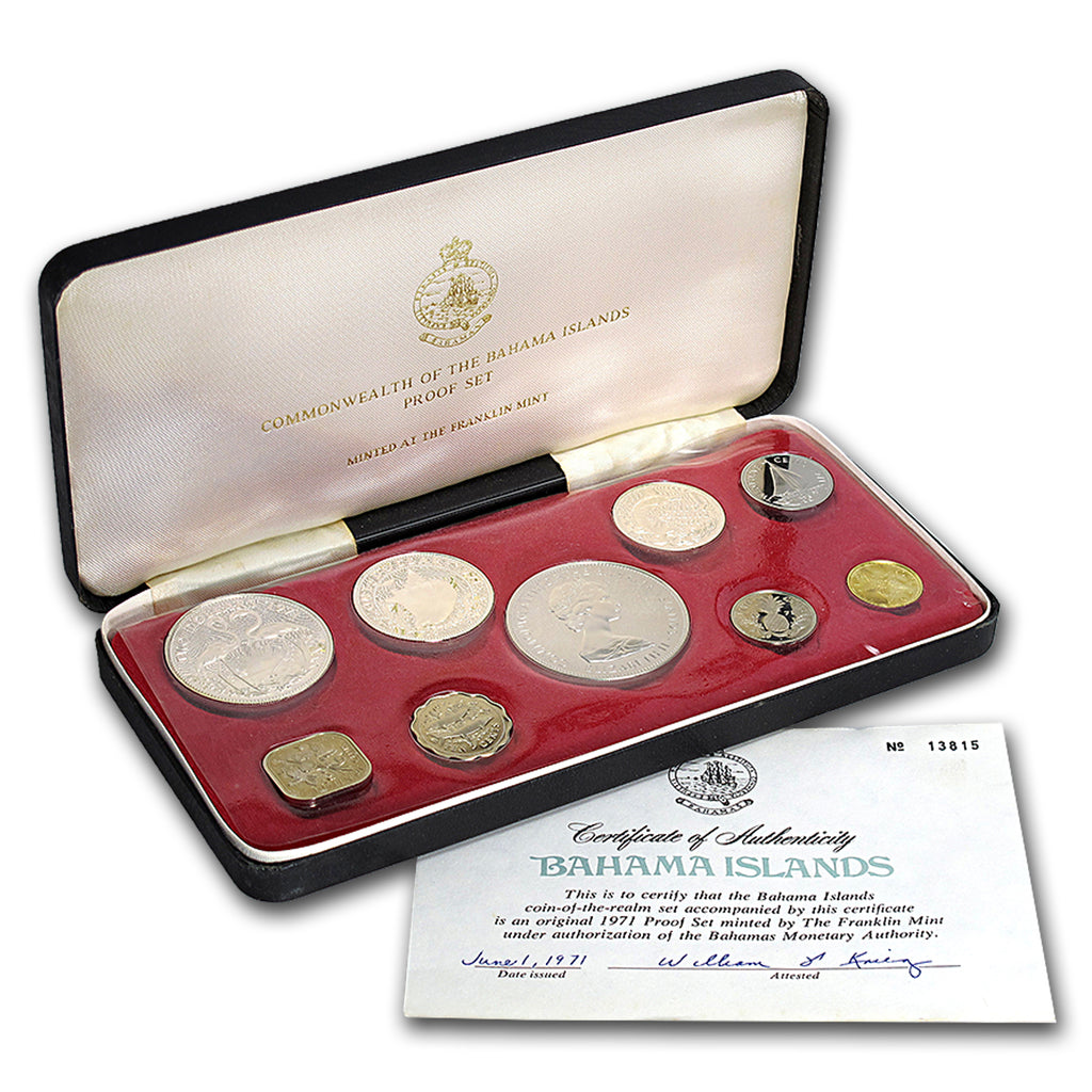 1971 Bahamas 9-Coin Proof Set Slab