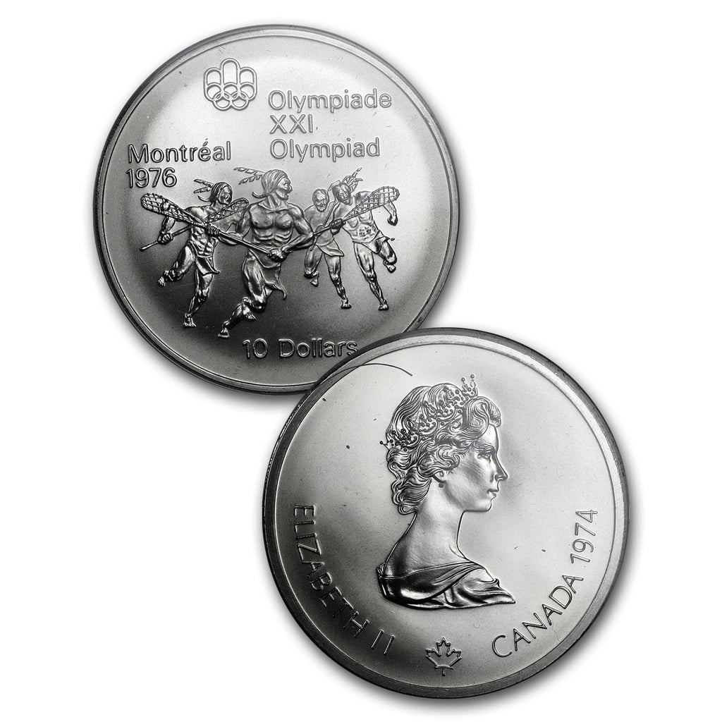 1973-1976 Canada 4-Coin Silver Montreal Olympics BU Set Obverse