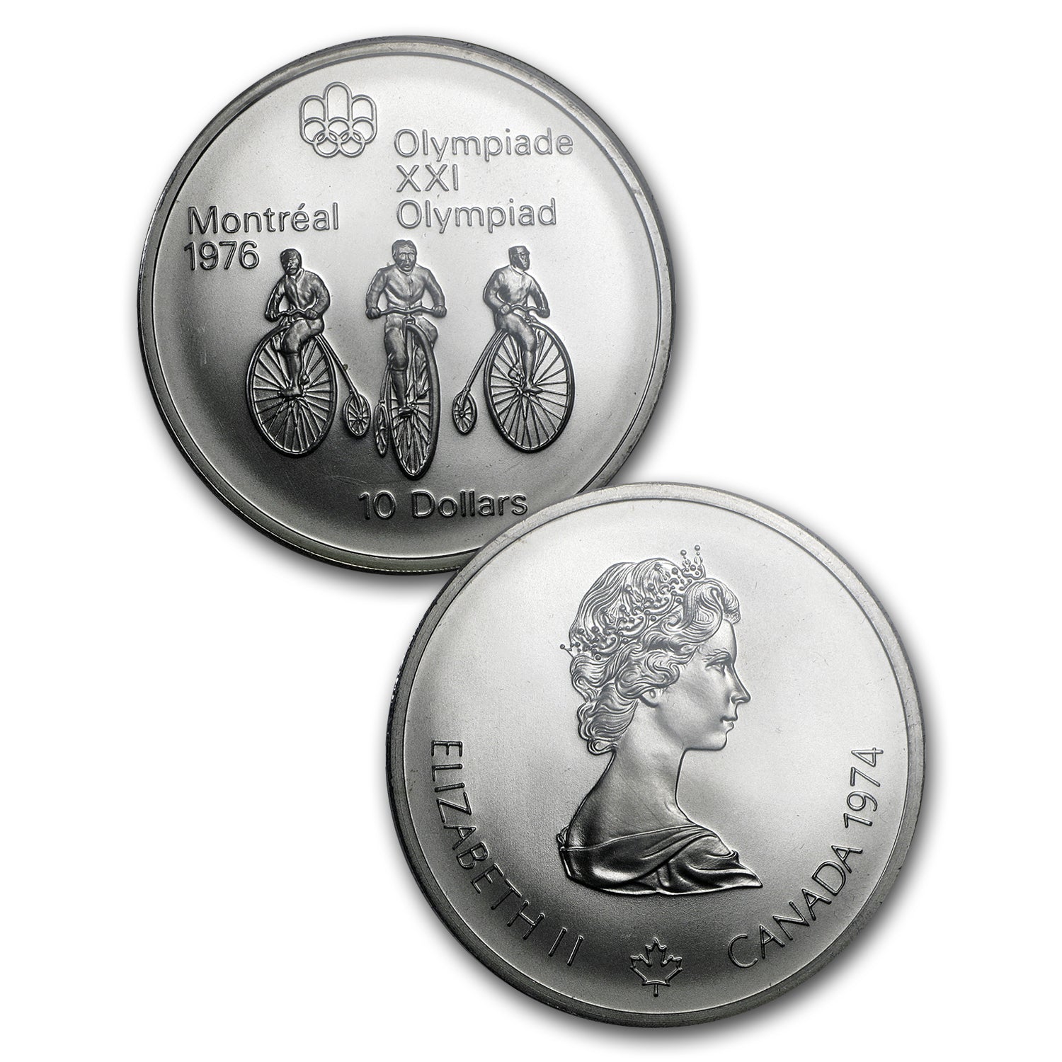 1973-1976 Canada 4-Coin Silver Montreal Olympics BU Set Reverse