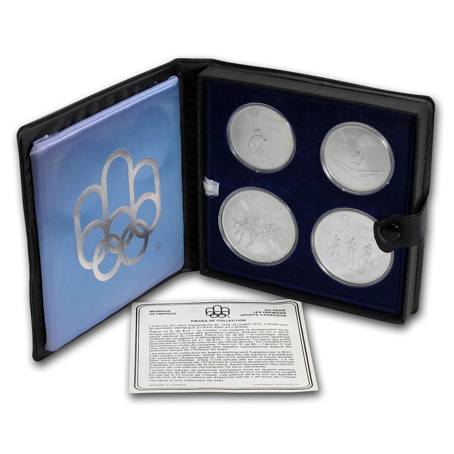 1973-1976 Canada 4-Coin Silver Montreal Olympics BU Set Slab