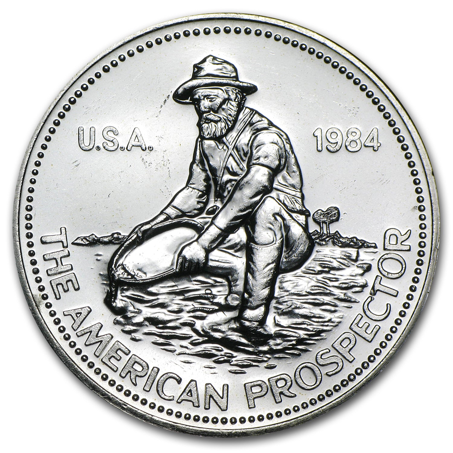 1984 1 oz Silver Round - Engelhard Prospector (E Logo Reverse) obverse