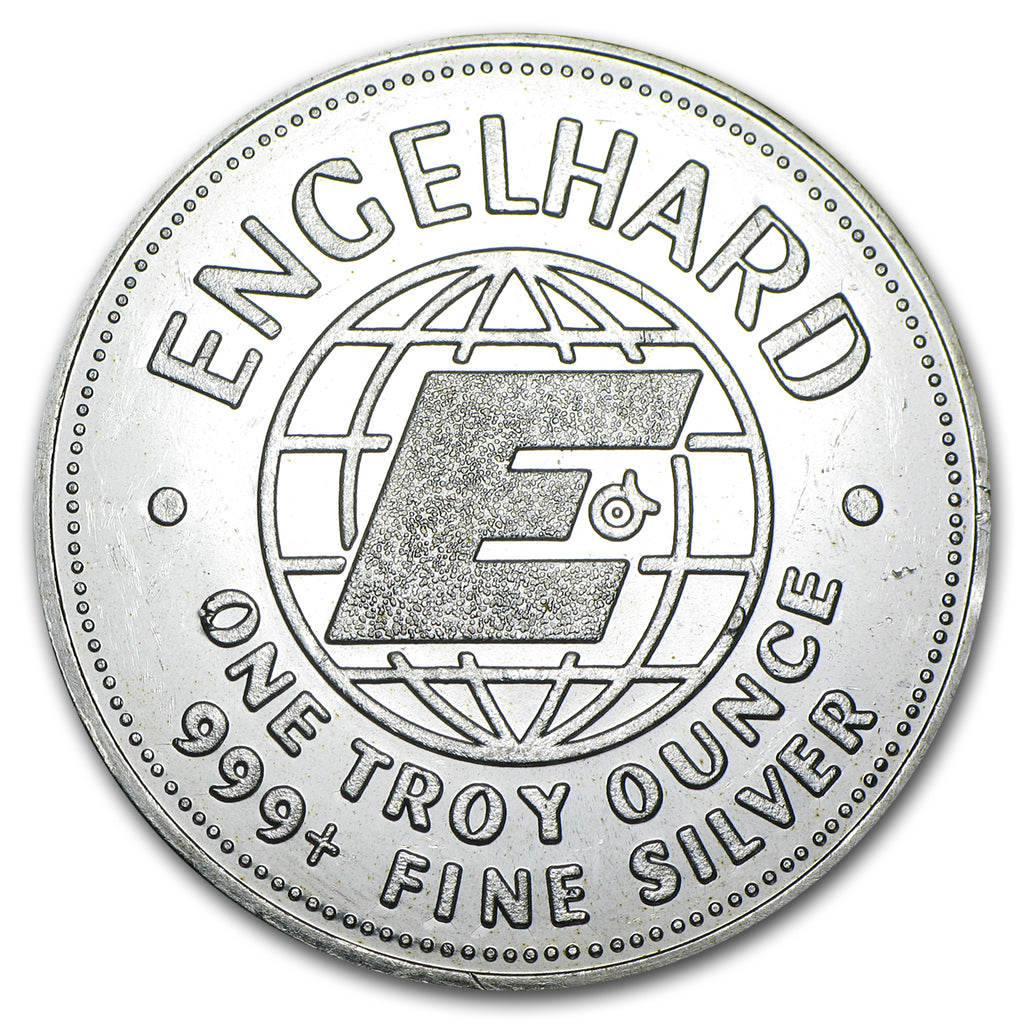 1984 1 oz Silver Round - Engelhard Prospector (E Logo Reverse) reverse
