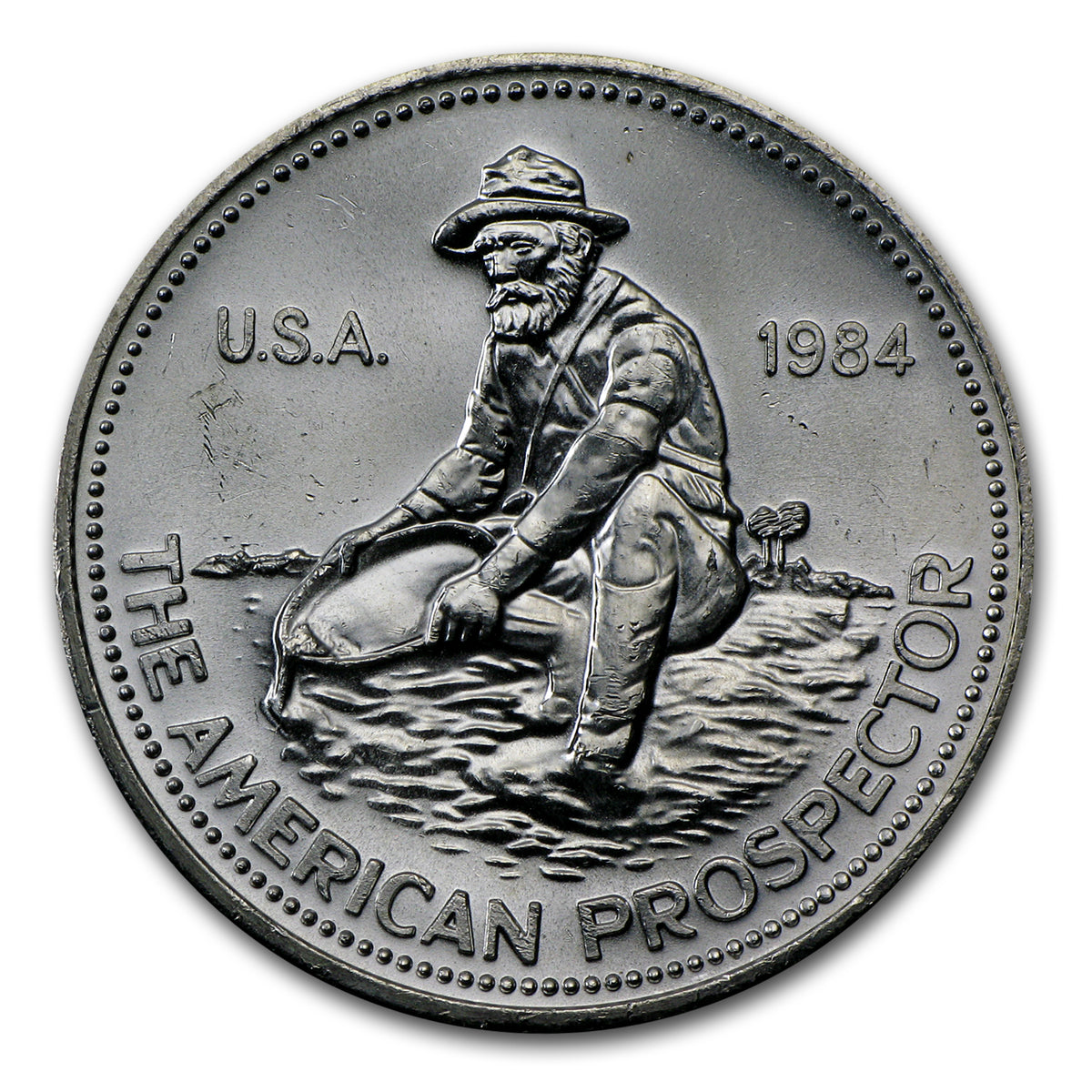 1984 1 oz Silver Round - Engelhard Prospector (Eagle Reverse) obverse