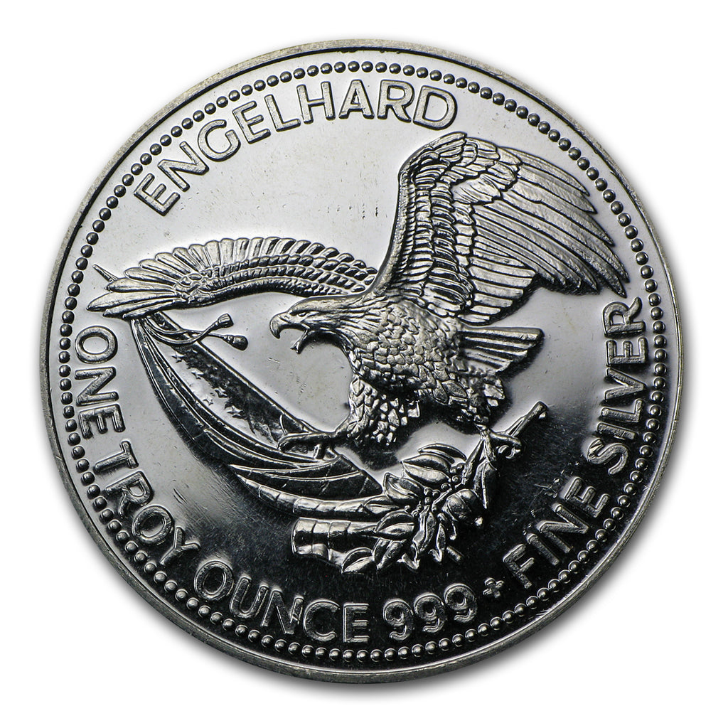 1984 1 oz Silver Round - Engelhard Prospector (Eagle Reverse) reverse