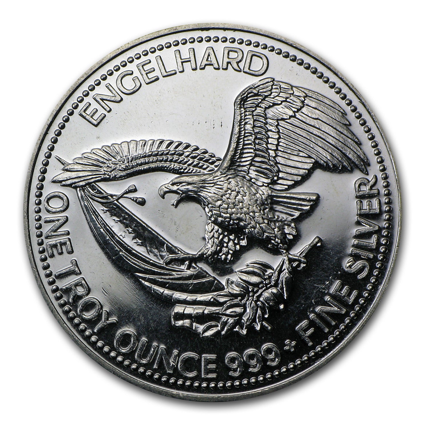 1984 1 oz Silver Round - Engelhard Prospector (Eagle Reverse) reverse