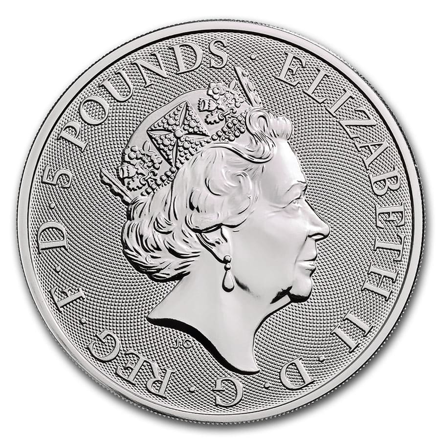2020 GB 2 oz Silver Queens Beasts White Horse Obverse