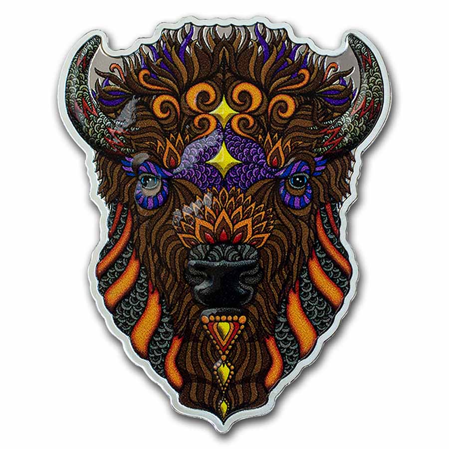 2021 PAMP 1 oz Silver Spirit Animals Bison in packaging