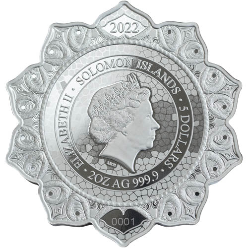 Colorized ram reverse of the 2022 Solomon Islands 3rd Chakra coin