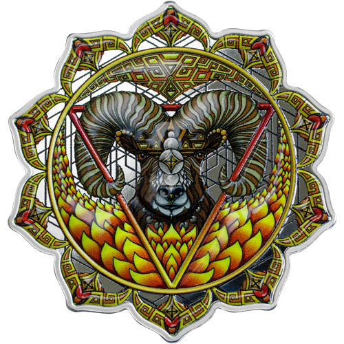 2022 Solomon Islands Ram of the 3rd Chakra silver coin, obverse