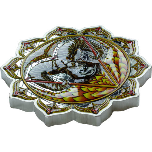 Edge view of the 2022 Solomon Islands Ram of the 3rd Chakra coin