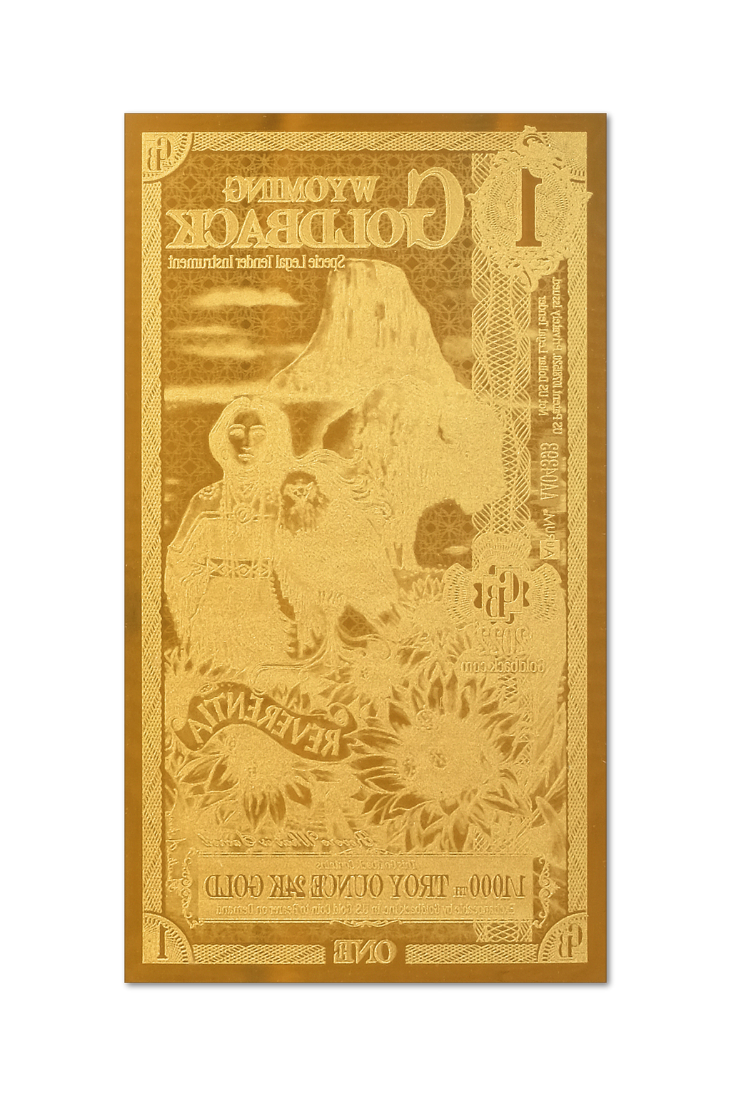Wyoming 1 Goldback (Classic Artwork)