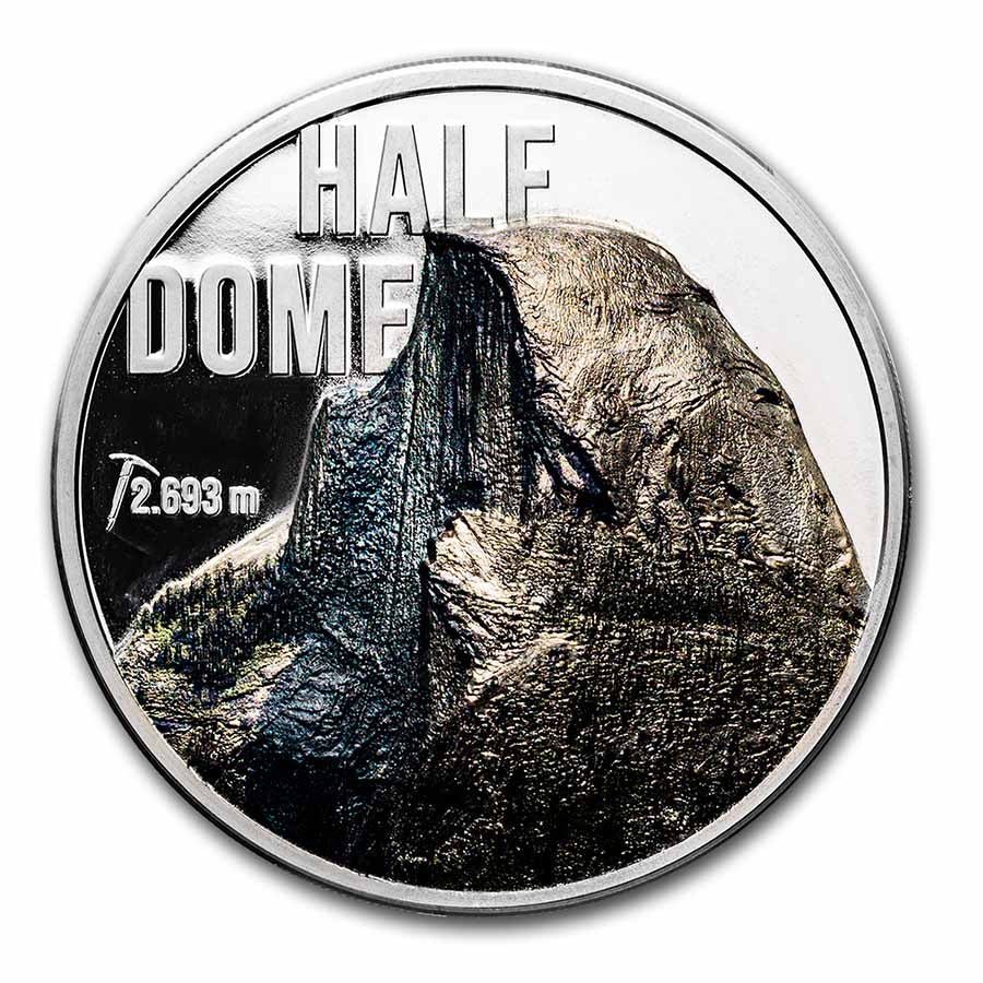 2023 Cook Islands 2 oz Silver Proof Mountains Half Dome in slab
