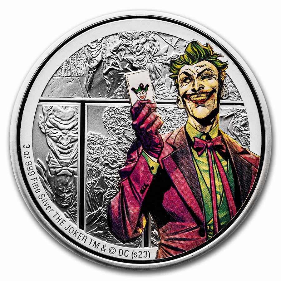 2023 Niue 3 oz Silver Coin $10 DC Villains: THE JOKER™ Slab