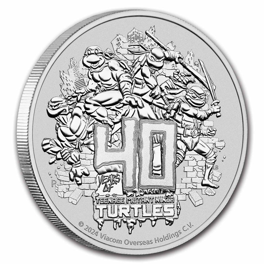 2024 TUV Teenage Mutant Ninja Turtles 40th Anniversary coin reverse