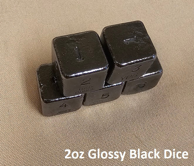 Yeagers Poured Silver Dice 1oz Shiny top view