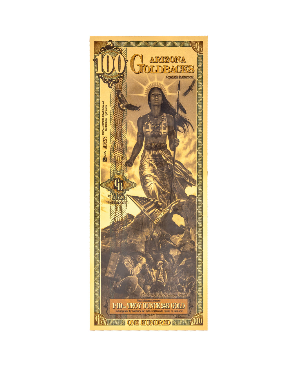 Arizona 100 Goldback — front