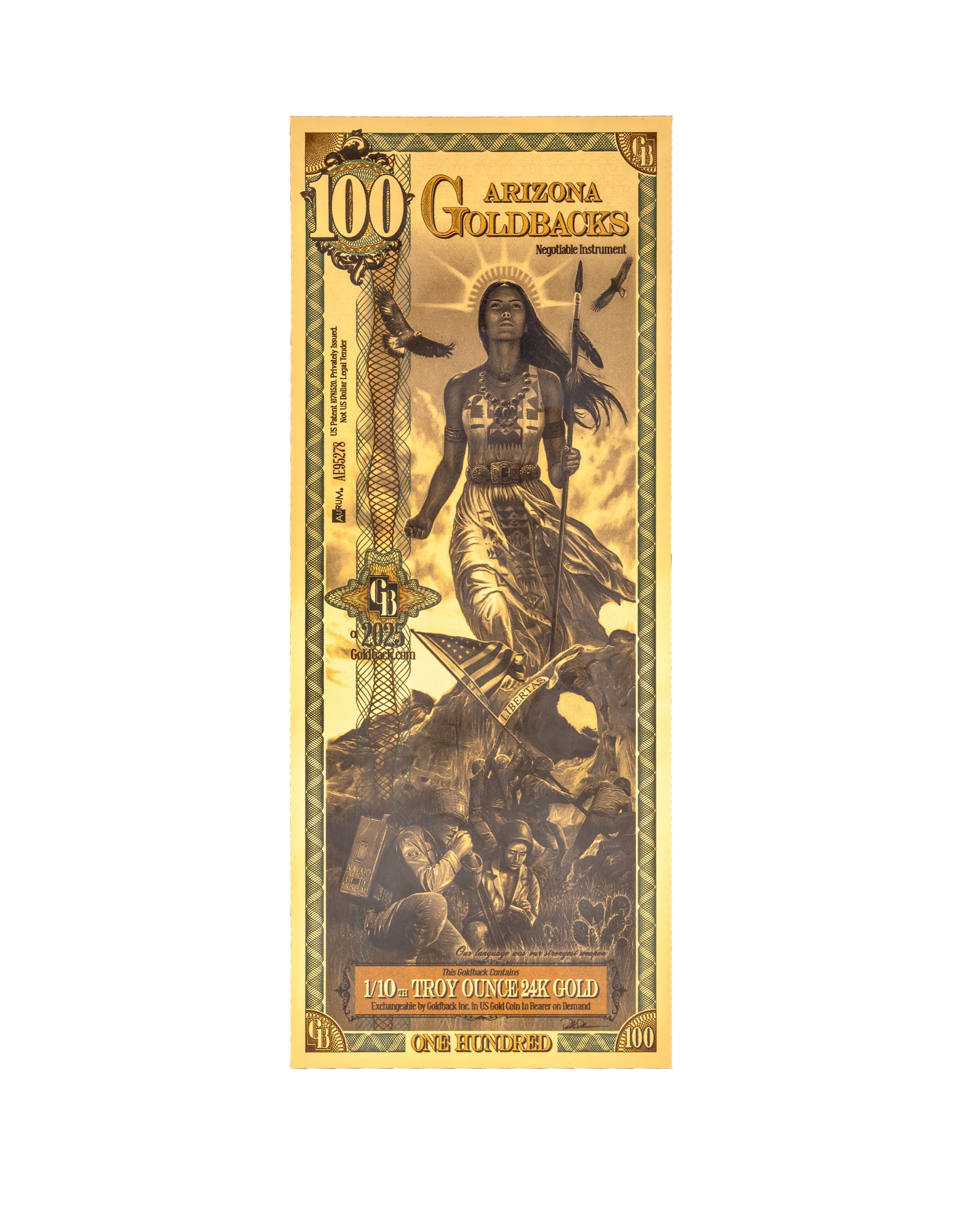 Arizona 100 Goldback — front