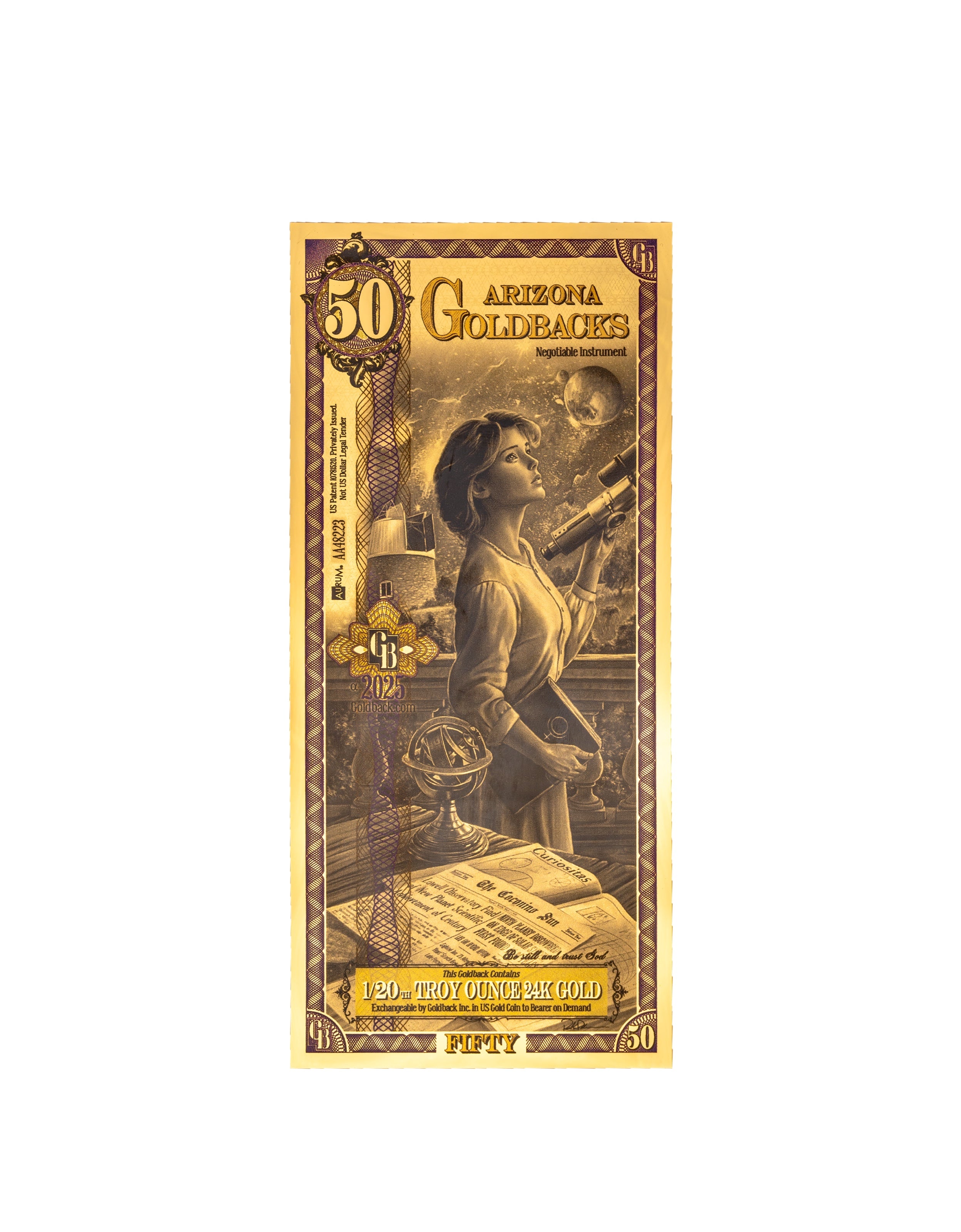 Arizona 50 Goldback — front