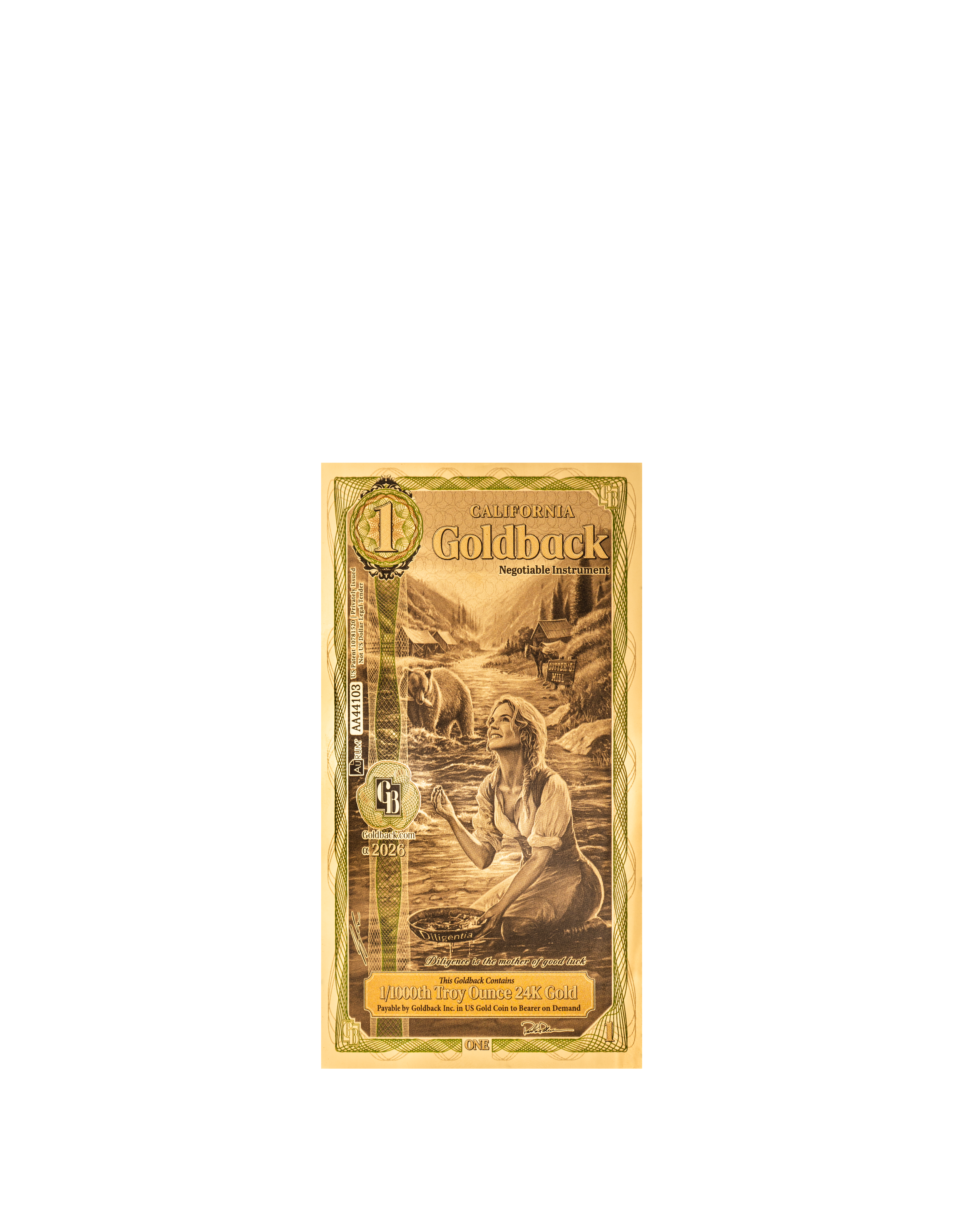 California 1 Goldback — front