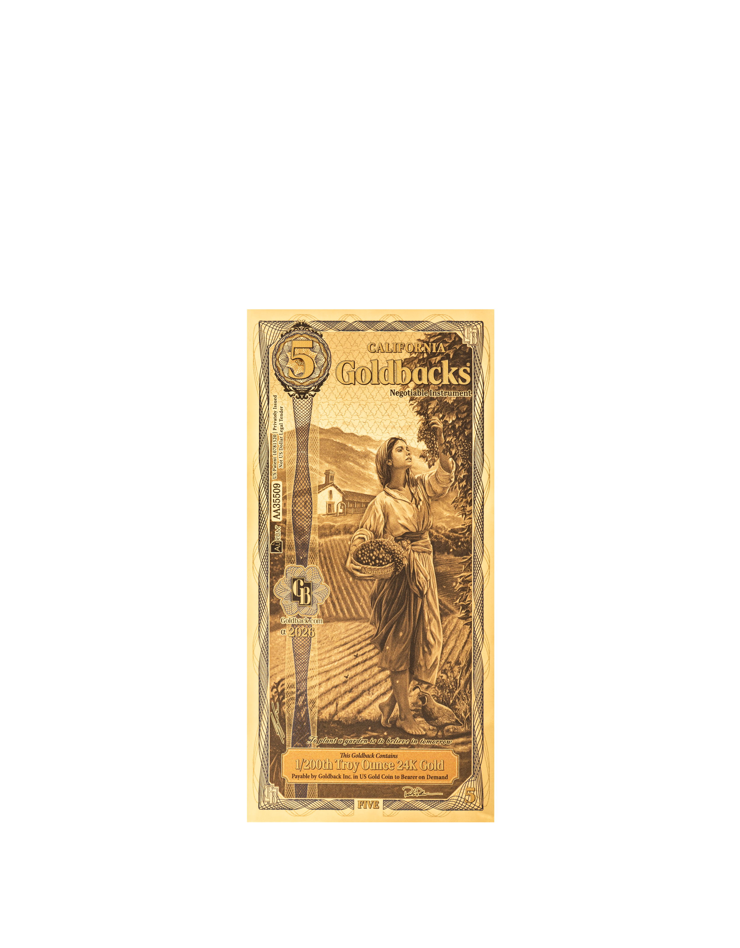 California 5 Goldback — front