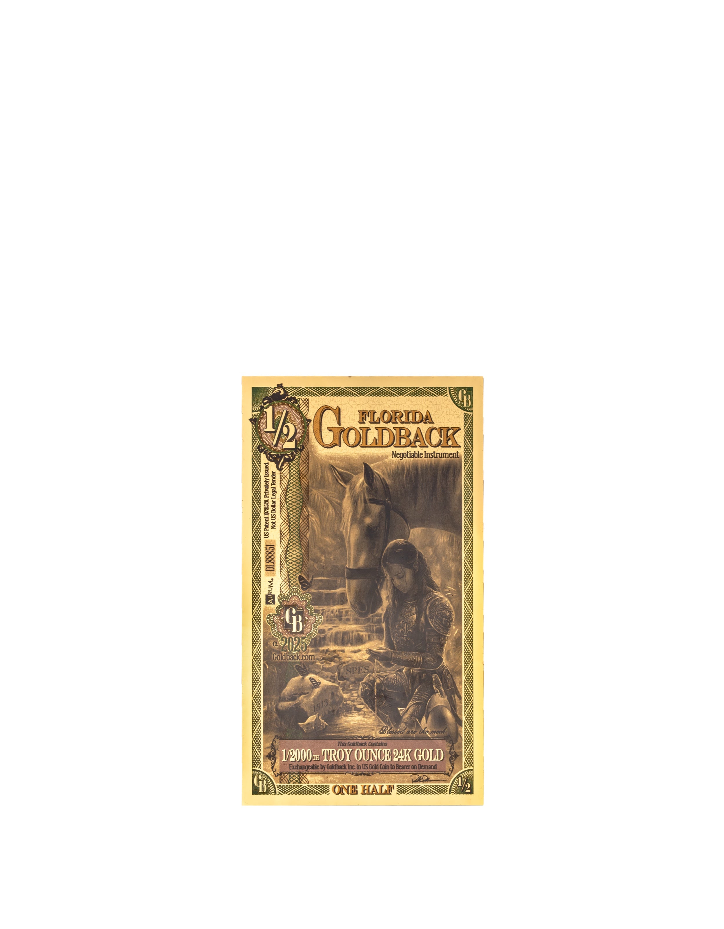Florida 1/2 Goldback — front