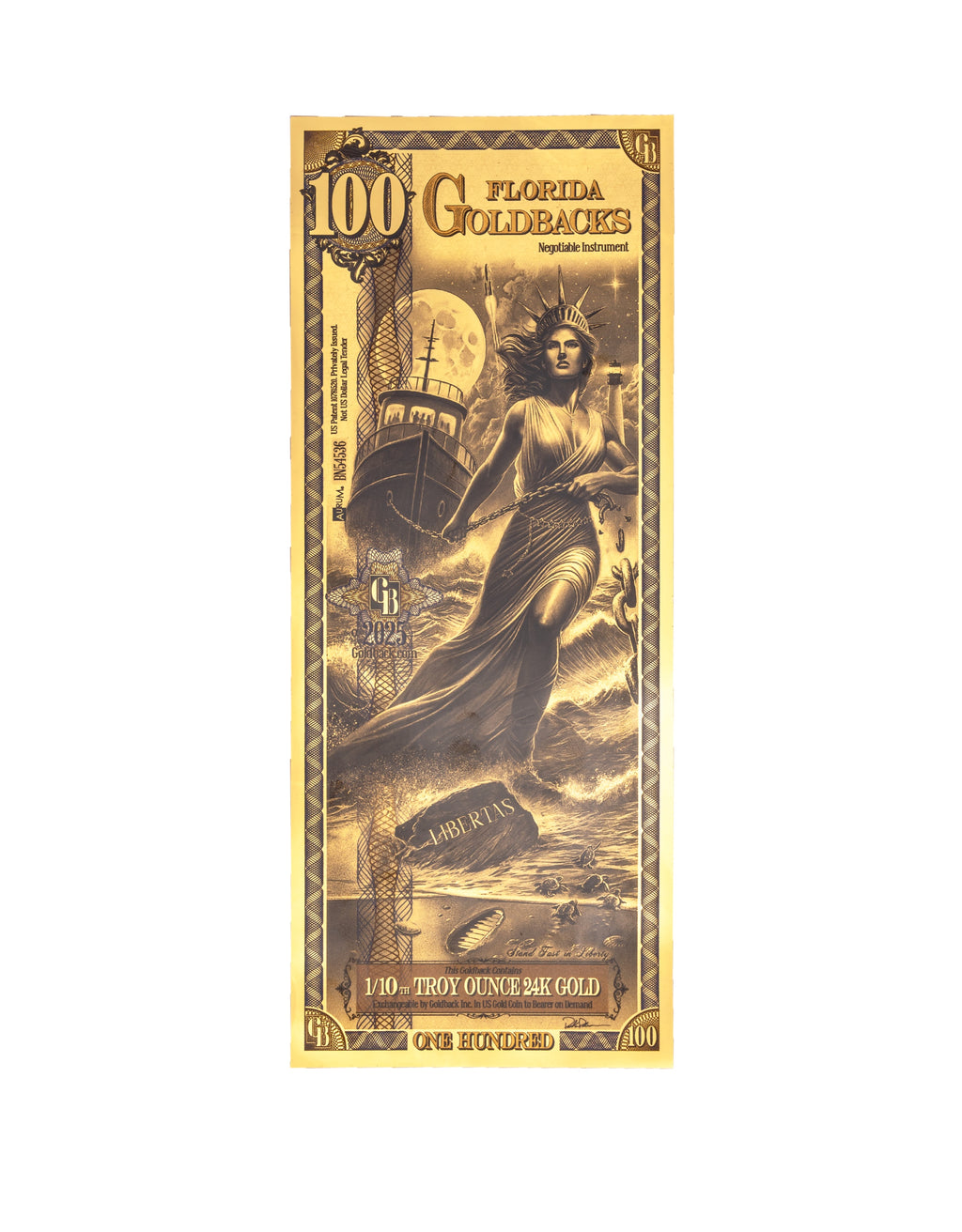 Florida 100 Goldback — front