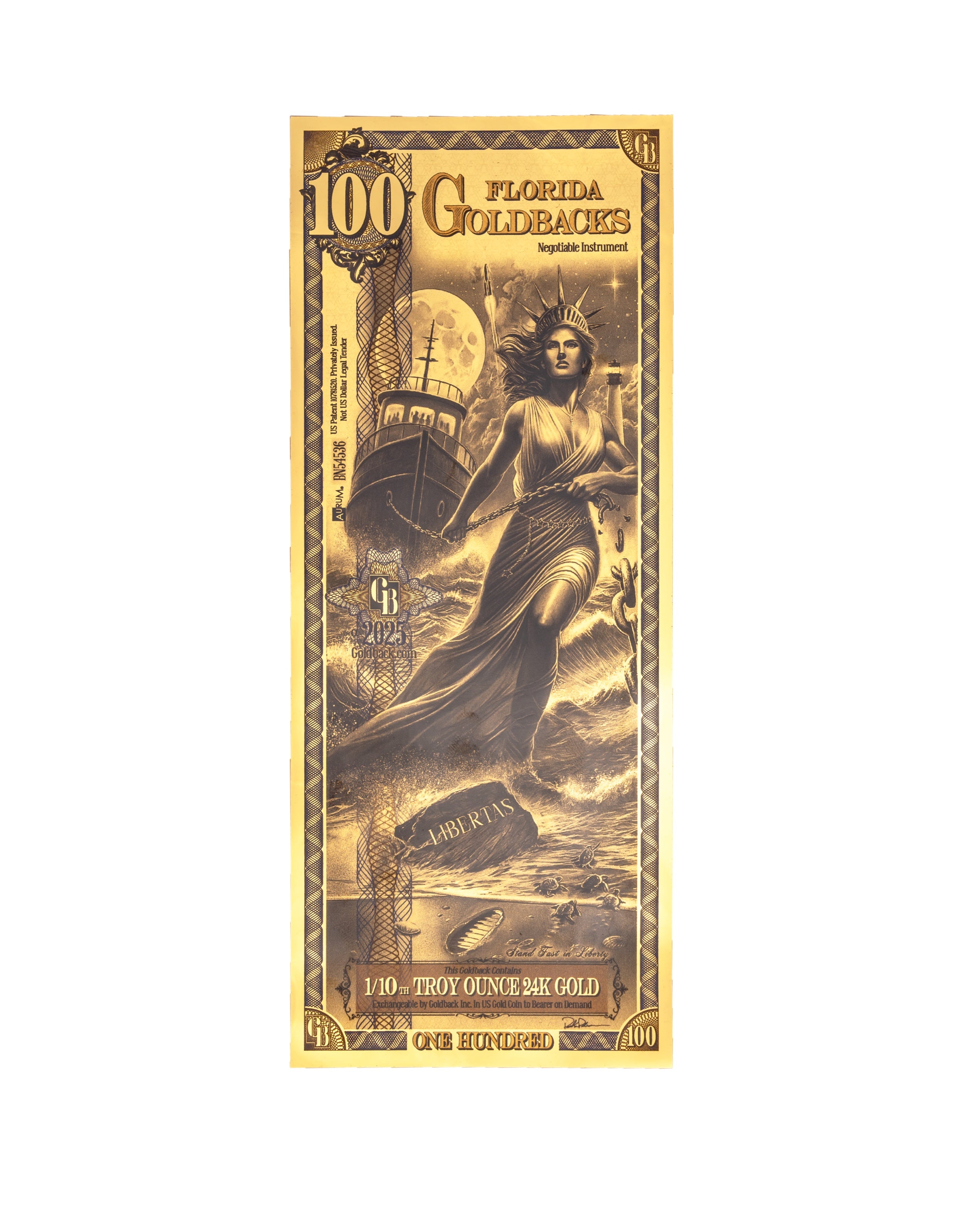 Florida 100 Goldback — front