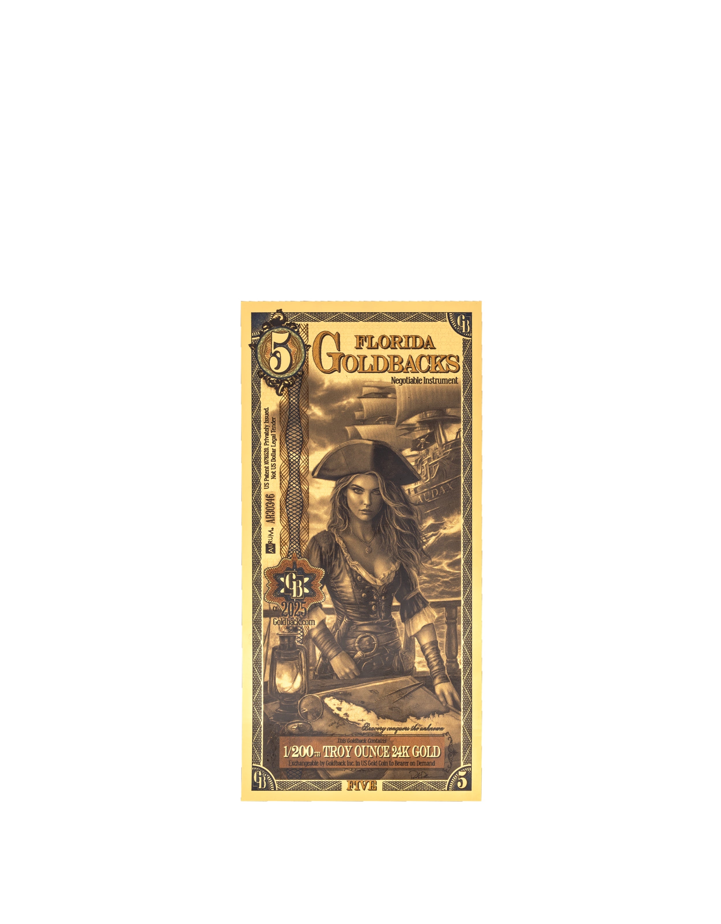 Florida 5 Goldback — front