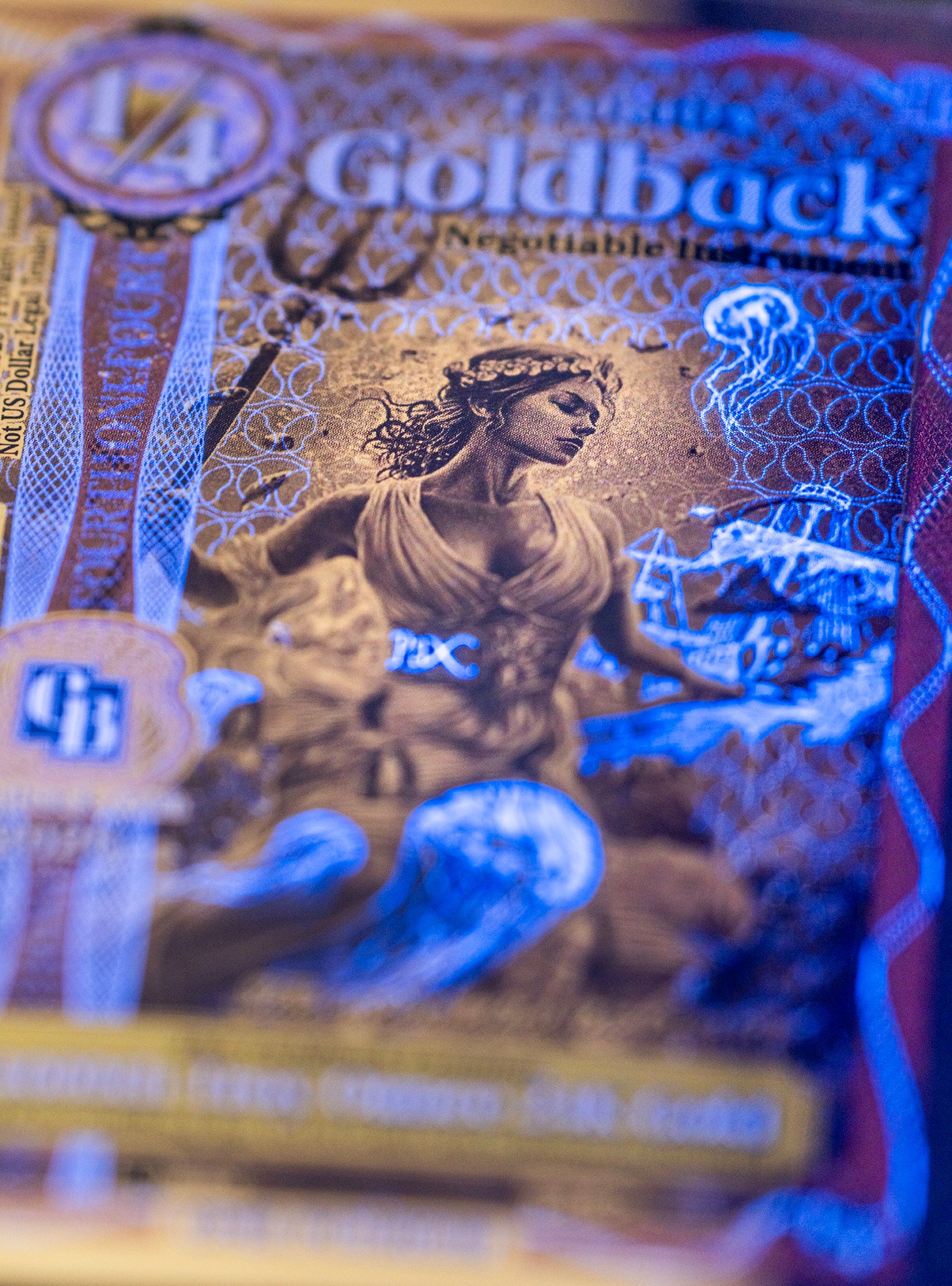 Florida 1/4 Goldback, 1/4000 troy ounce 24k gold