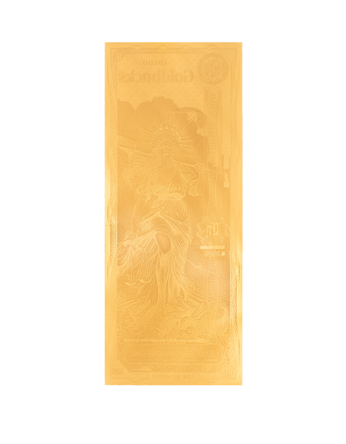 Idaho 100 Goldback, 1/10 troy ounce 24k gold
