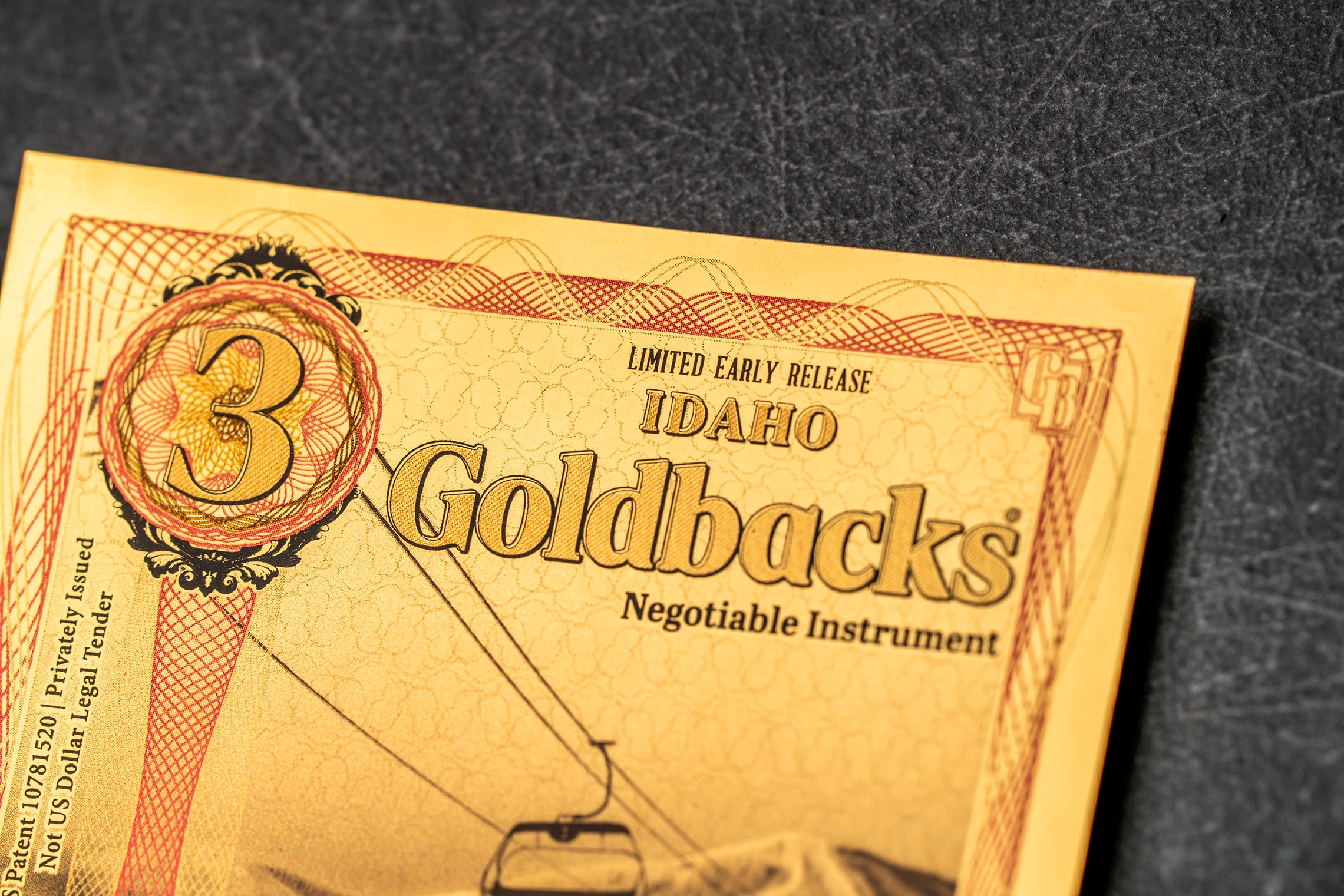 Limited Early Release (LER) Idaho 3 Goldback, 3/1000 troy ounce 24k gold