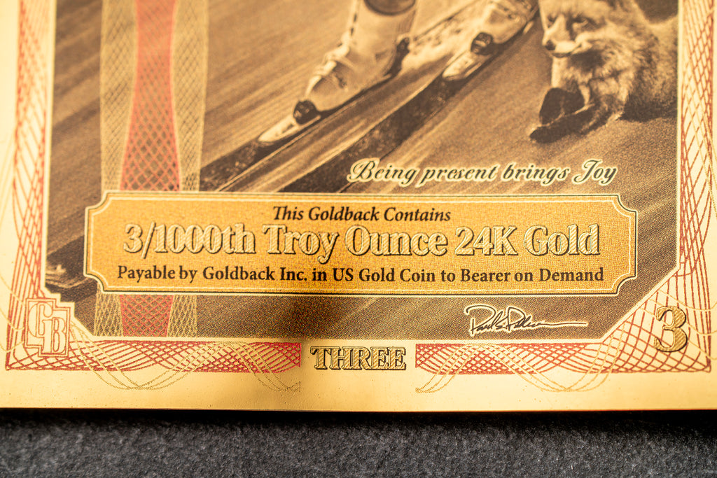 Limited Early Release (LER) Idaho 3 Goldback, 3/1000 troy ounce 24k gold