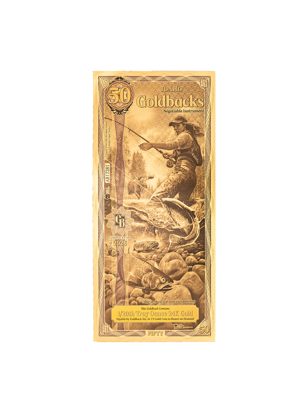 Idaho 50 Goldback, 1/20 troy ounce 24k gold