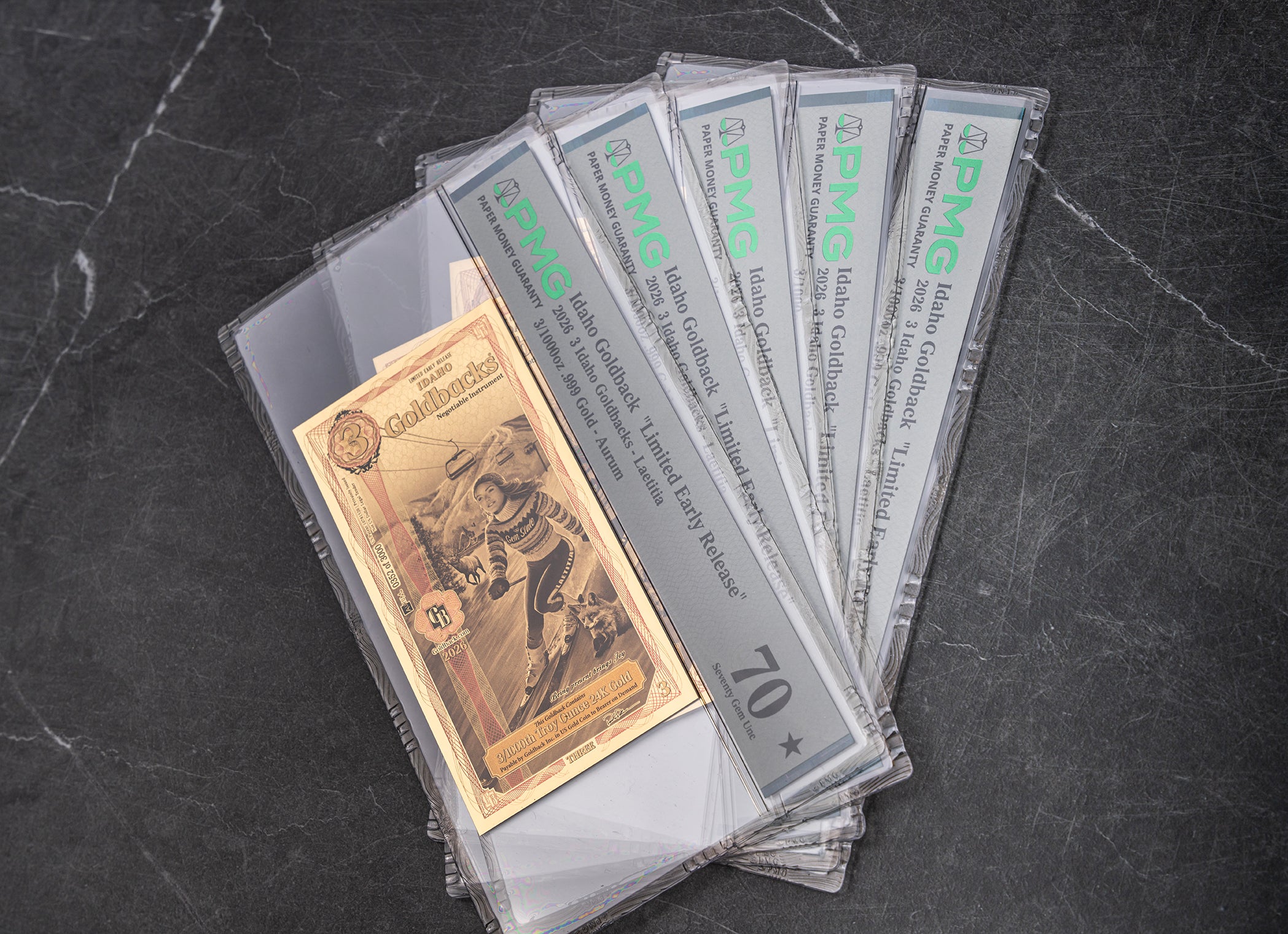 Limited Early Release (LER) Idaho 3 Goldback, 3/1000 troy ounce 24k gold