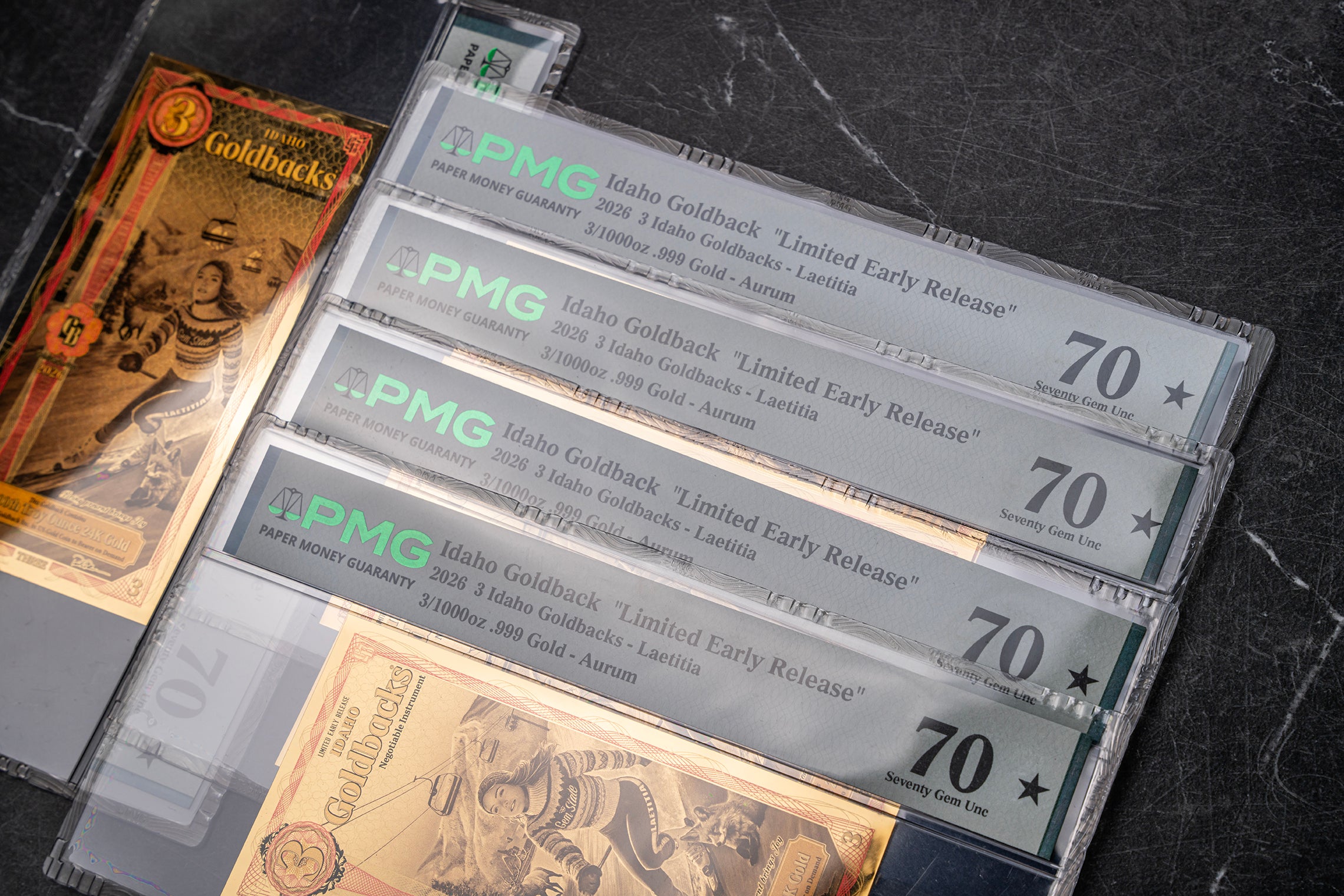Limited Early Release (LER) Idaho 3 Goldback, 3/1000 troy ounce 24k gold