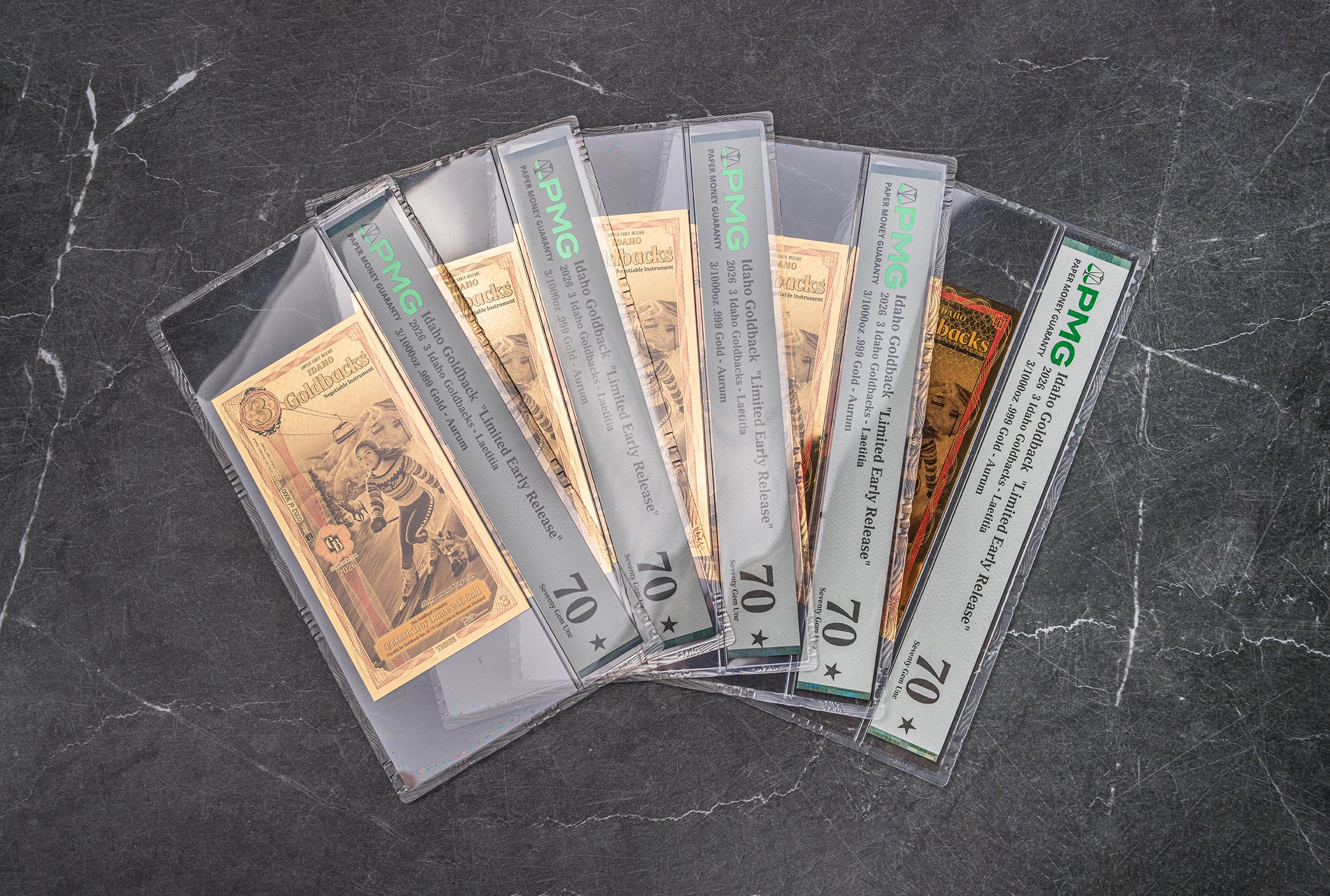 Limited Early Release (LER) Idaho 3 Goldback, 3/1000 troy ounce 24k gold