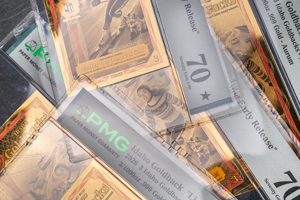 Limited Early Release (LER) Idaho 3 Goldback, 3/1000 troy ounce 24k gold