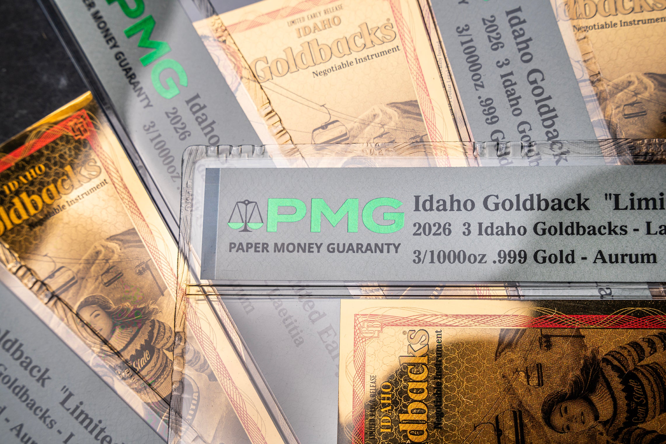 Limited Early Release (LER) Idaho 3 Goldback, 3/1000 troy ounce 24k gold