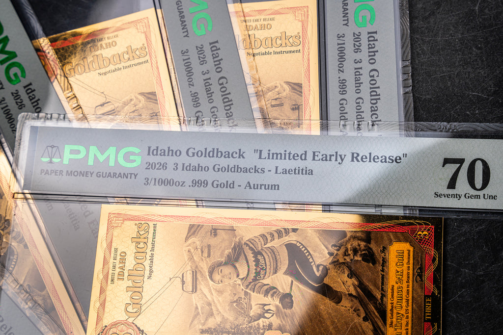 Limited Early Release (LER) Idaho 3 Goldback, 3/1000 troy ounce 24k gold