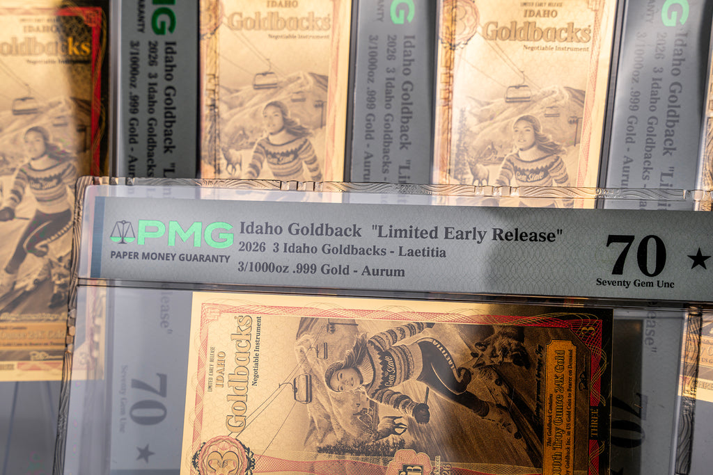Limited Early Release (LER) Idaho 3 Goldback, 3/1000 troy ounce 24k gold