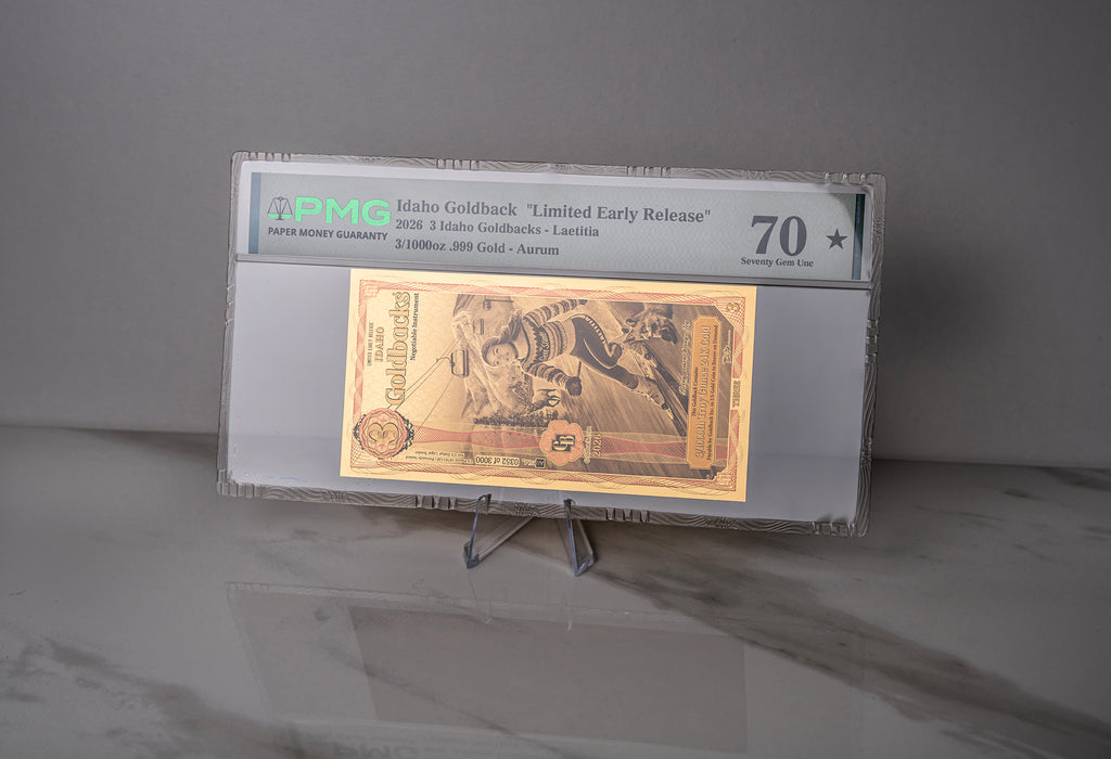 Limited Early Release (LER) Idaho 3 Goldback, 3/1000 troy ounce 24k gold