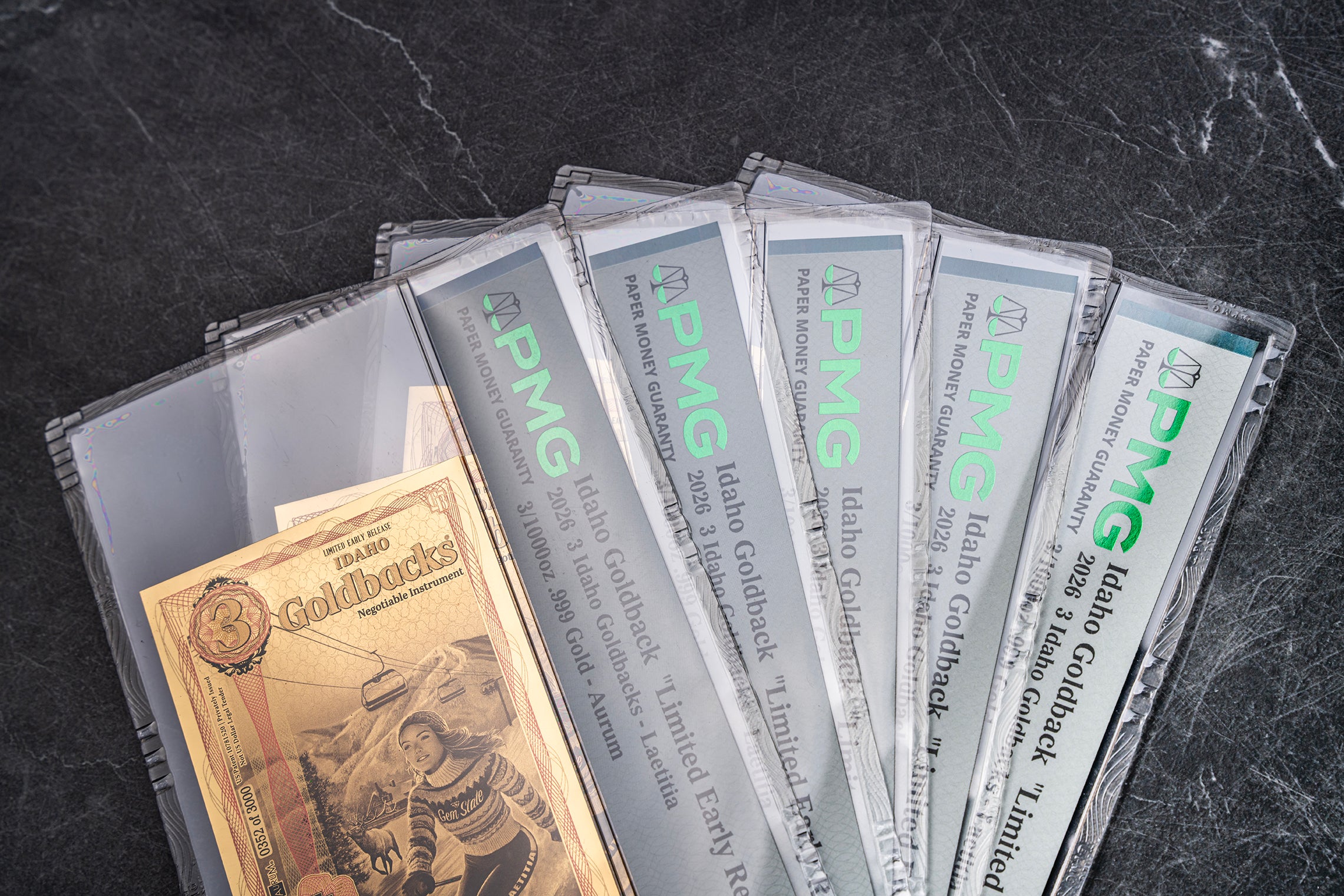Limited Early Release (LER) Idaho 3 Goldback, 3/1000 troy ounce 24k gold