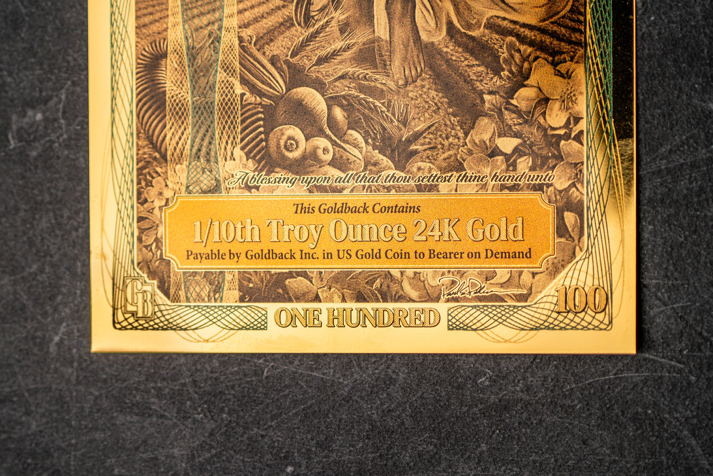 Idaho 100 Goldback, 1/10 troy ounce 24k gold