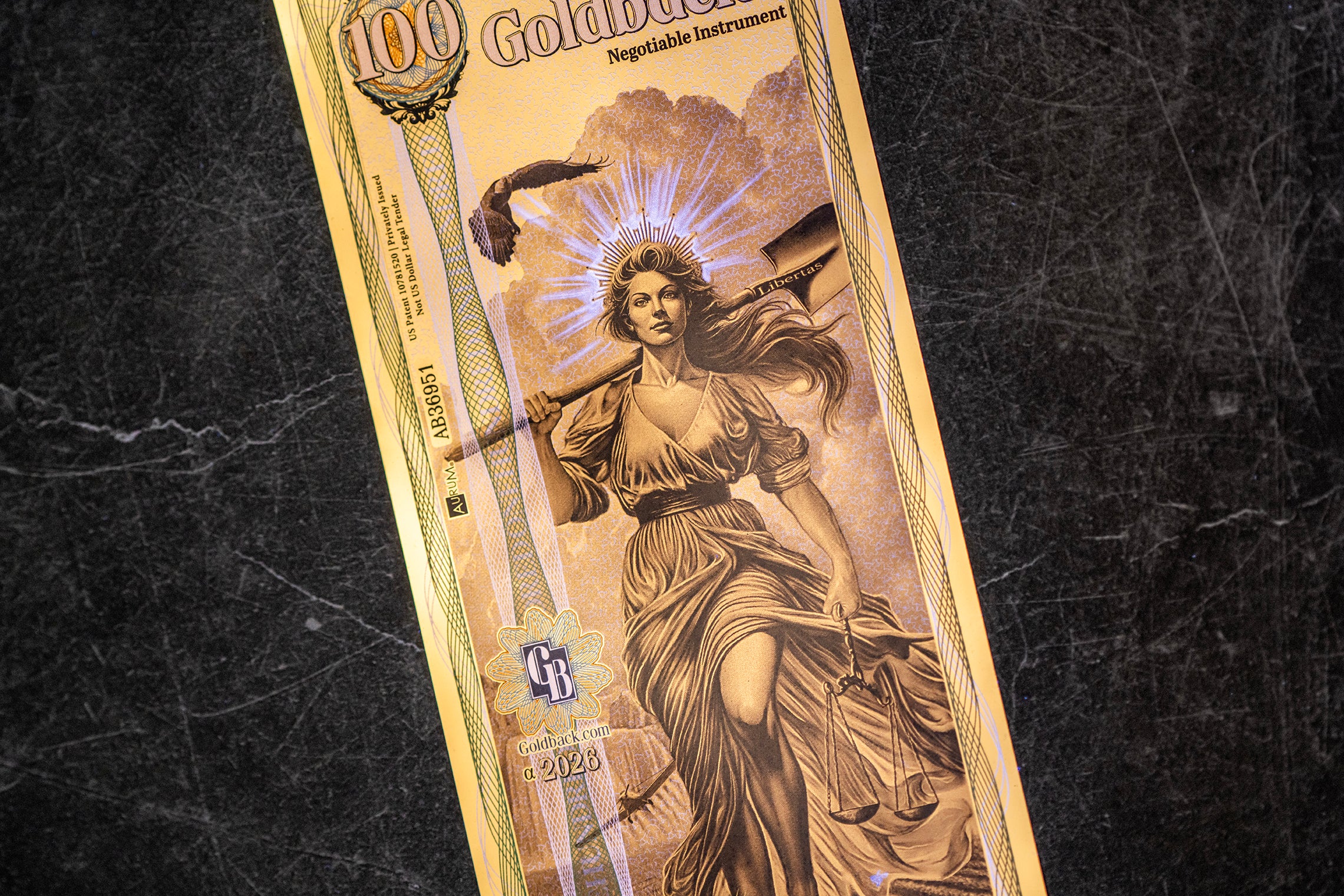 Idaho 100 Goldback, 1/10 troy ounce 24k gold