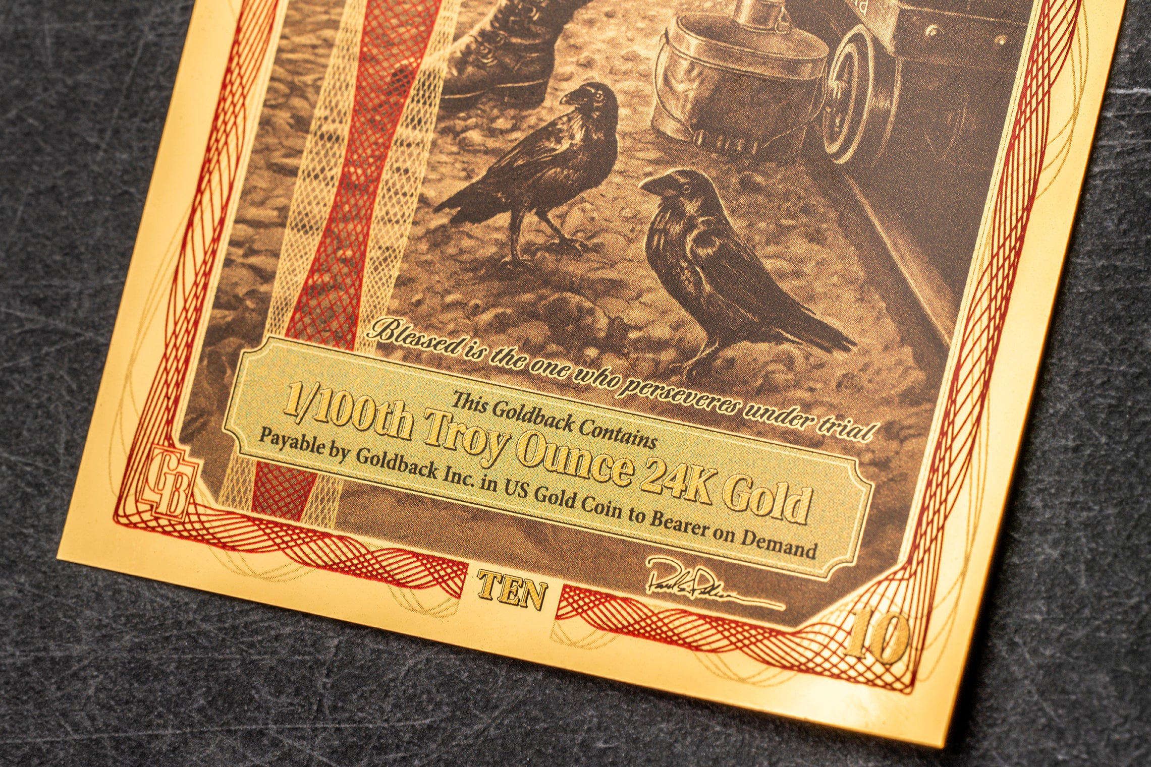 Idaho 10 Goldback, 1/100 troy ounce 24k gold