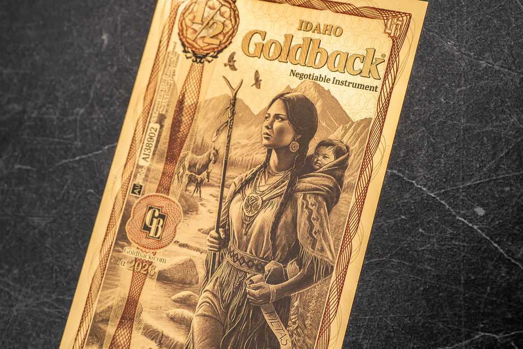 Idaho 1/2 Goldback, 1/2000 troy ounce 24k gold