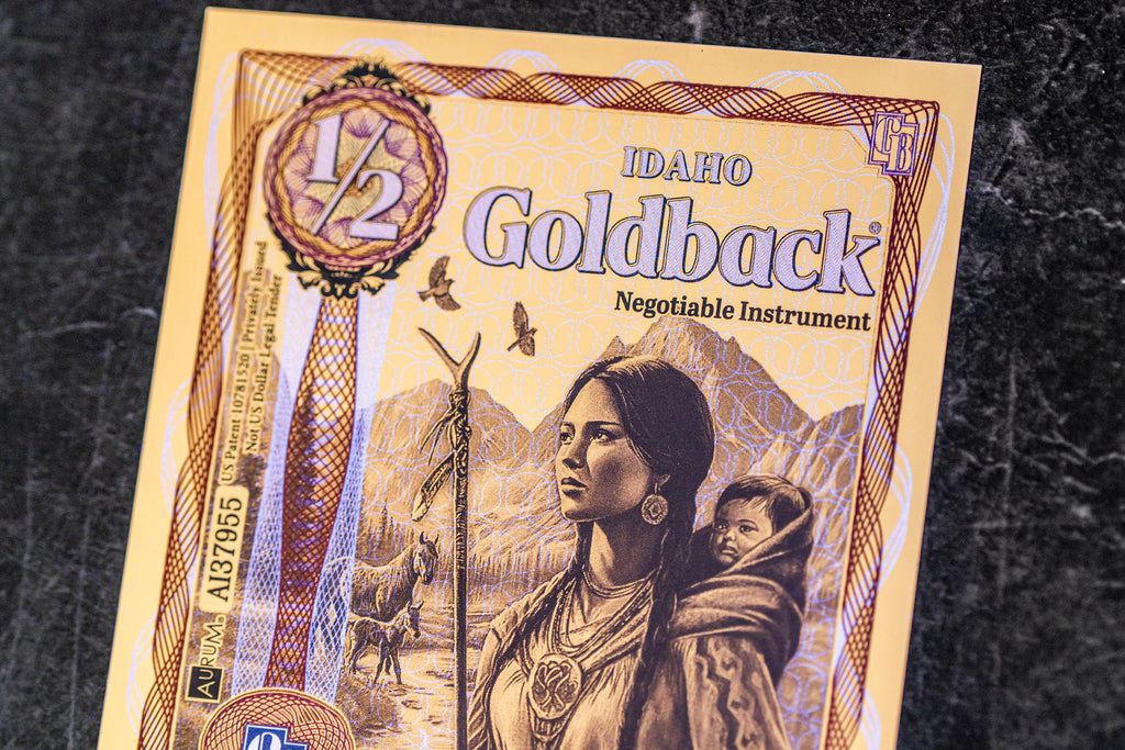 Idaho 1/2 Goldback, 1/2000 troy ounce 24k gold